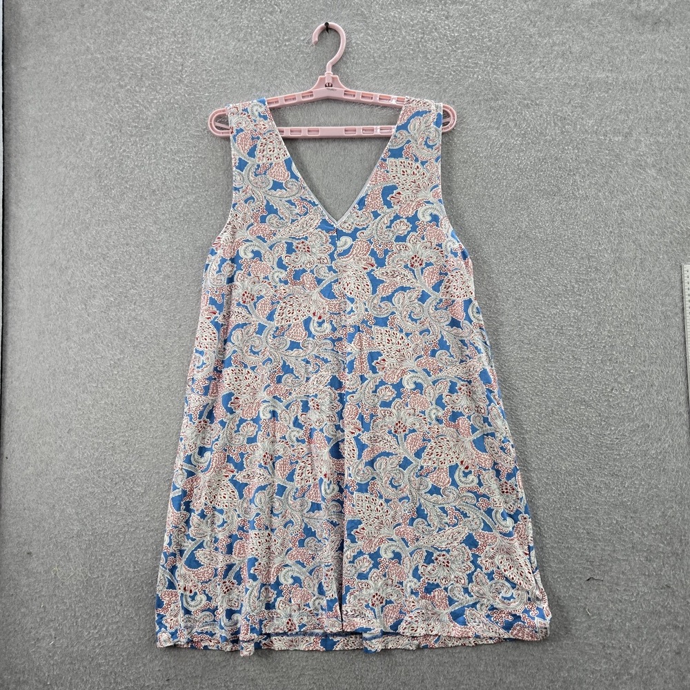 LOFT Women Dress L Blue Paisley A-Line Sleeveless NWOT (Bin 6) - Picture 8 of 8